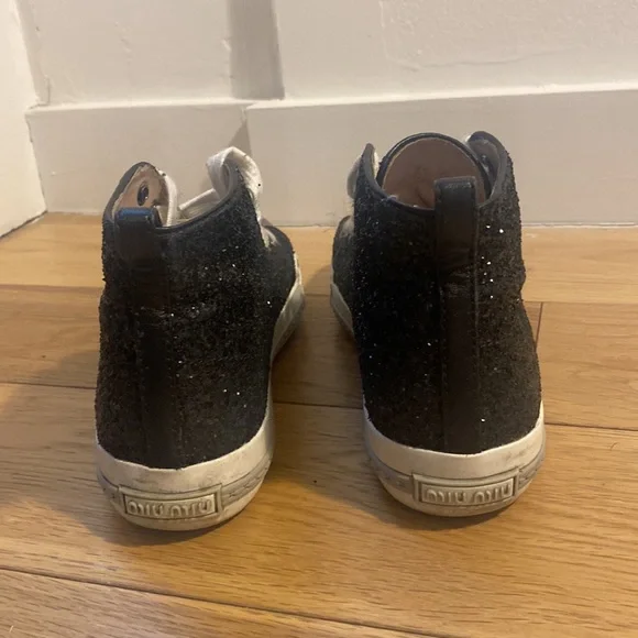 Miu Miu glitter high-top sneakers Size 38.5 - Picture 3 of 6